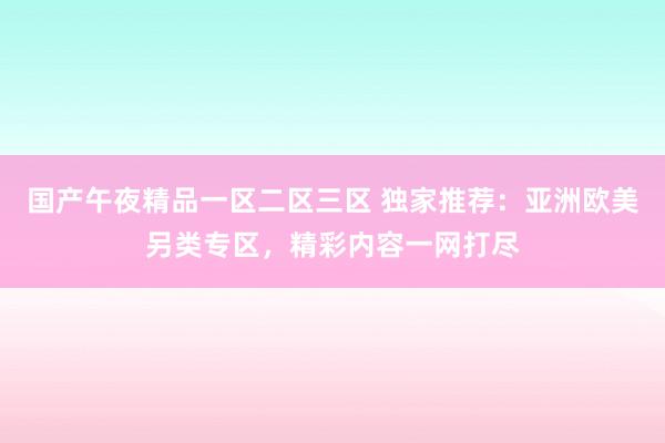 国产午夜精品一区二区三区 独家推荐：亚洲欧美另类专区，精彩内容一网打尽