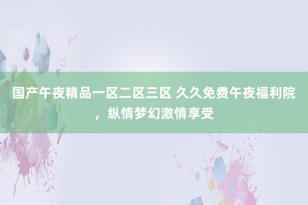 国产午夜精品一区二区三区 久久免费午夜福利院，纵情梦幻激情享受