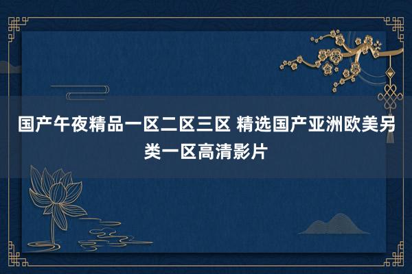 国产午夜精品一区二区三区 精选国产亚洲欧美另类一区高清影片