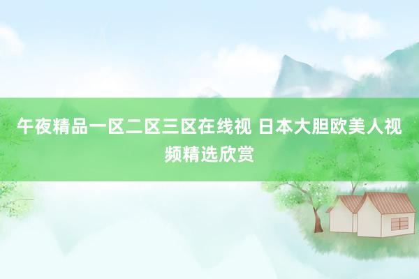 午夜精品一区二区三区在线视 日本大胆欧美人视频精选欣赏