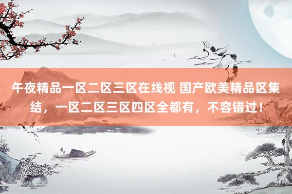 午夜精品一区二区三区在线视 国产欧美精品区集结，一区二区三区四区全都有，不容错过！