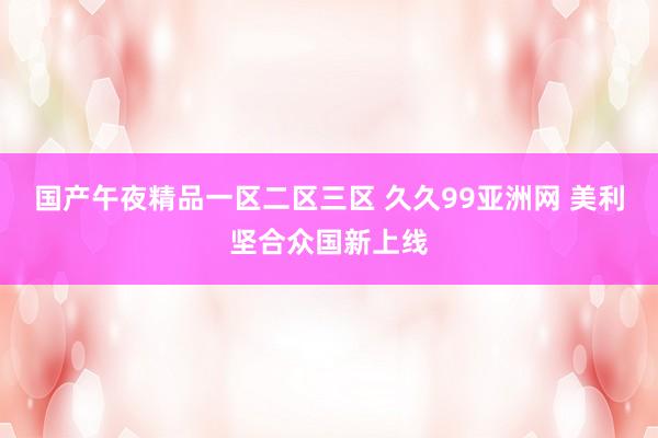 国产午夜精品一区二区三区 久久99亚洲网 美利坚合众国新上线