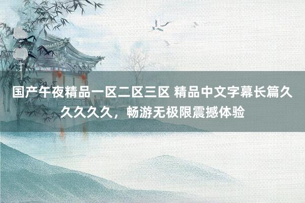 国产午夜精品一区二区三区 精品中文字幕长篇久久久久久，畅游无极限震撼体验