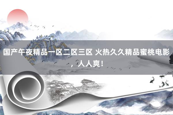 国产午夜精品一区二区三区 火热久久精品蜜桃电影，人人爽！