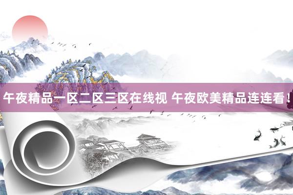 午夜精品一区二区三区在线视 午夜欧美精品连连看！