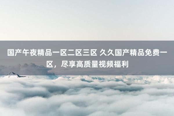 国产午夜精品一区二区三区 久久国产精品免费一区，尽享高质量视频福利
