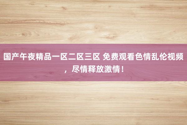 国产午夜精品一区二区三区 免费观看色情乱伦视频，尽情释放激情！