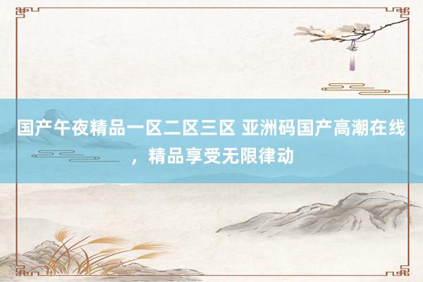国产午夜精品一区二区三区 亚洲码国产高潮在线，精品享受无限律动