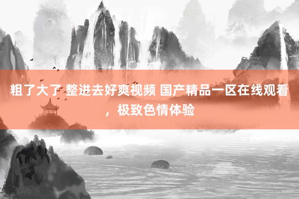 粗了大了 整进去好爽视频 国产精品一区在线观看，极致色情体验